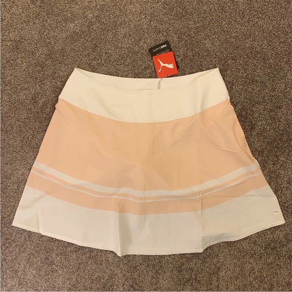 Puma Womens Powershape Striped Golf Tennis Skort Rose White Size XXL Long NWT$75 - Picture 2 of 12